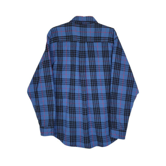 Mens Blue L.L.Bean Thick Flannel Plaid Shirt