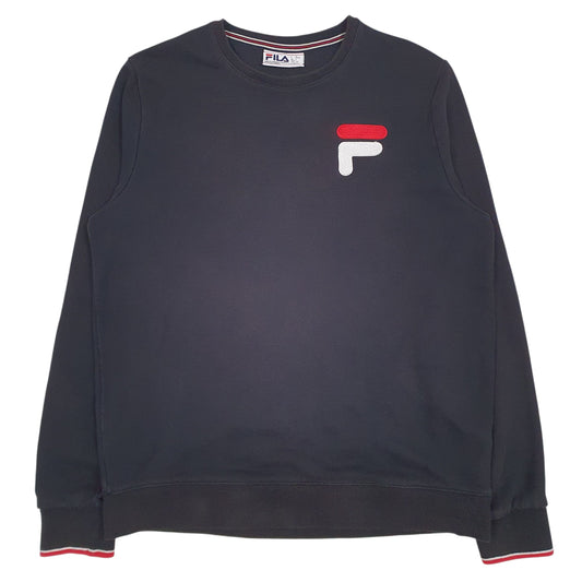 Mens Black Fila Crewneck Jumper