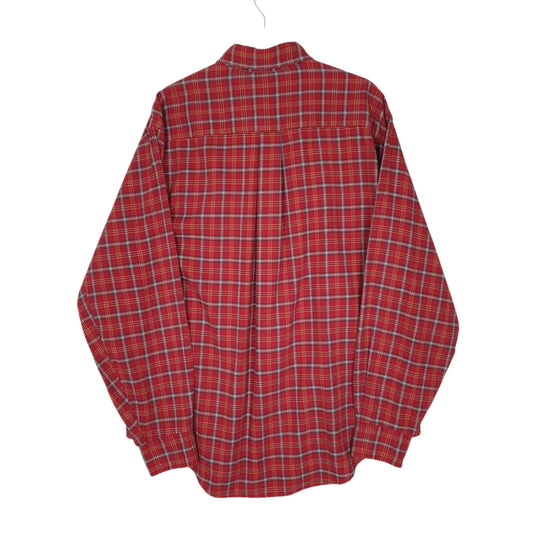 Mens Red L.L.Bean Vintage 90s Plaid Shirt