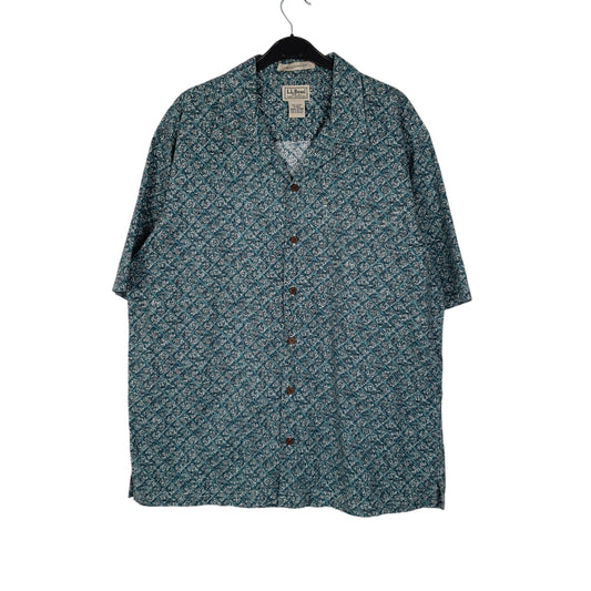 Mens Blue L.L.Bean Short Sleeve Shirt