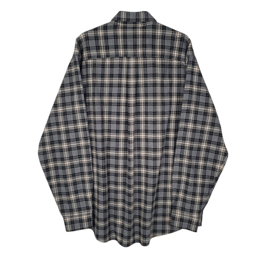 Mens Grey L.L.Bean Thick Flannel Shirt