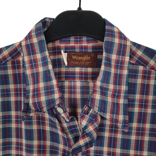 Mens Navy Wrangler Vintage 80s Shirt