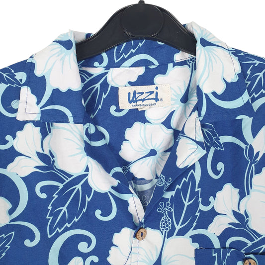 Mens Blue Uzzi Hawaiian Shirt
