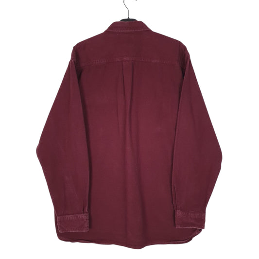 Mens Burgundy L.L.Bean Thick Chamois Shirt