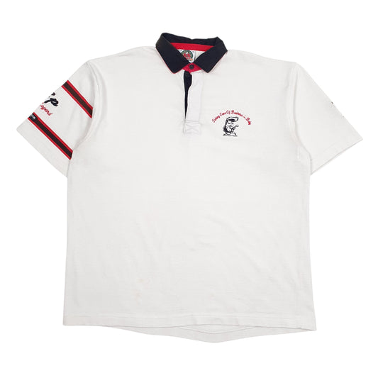 Mens White Barbarian Short Sleeve Polo Shirt