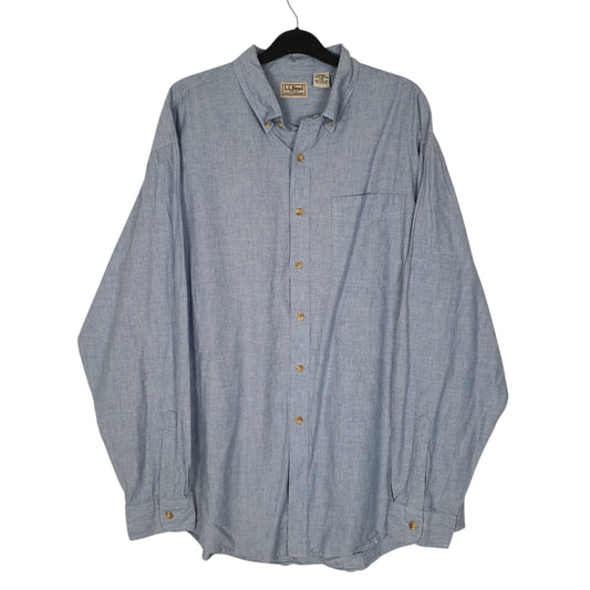 Mens Blue L.L.Bean Vintage 00s Long Sleeve Shirt