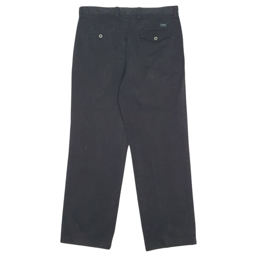 Mens Black Dockers Pleated Trousers