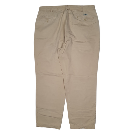 POLO RALPH LAUREN Andrew Pant Double Pleated Vintage 90s Chino Trousers Cream Mens W38 L30