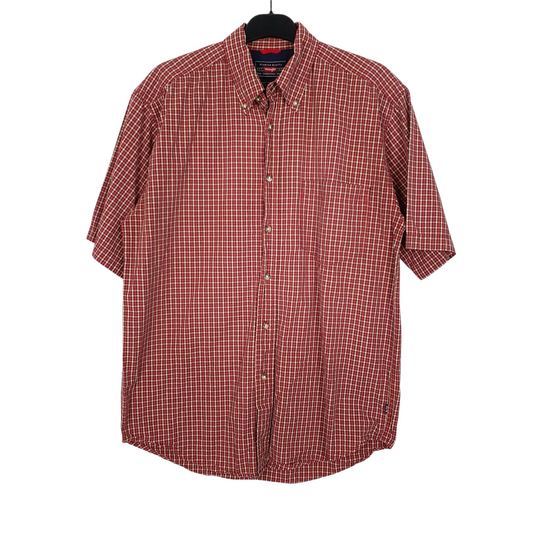 Wrangler Short Sleeve Regular Fit Check Cotton Blend Shirt Mens S