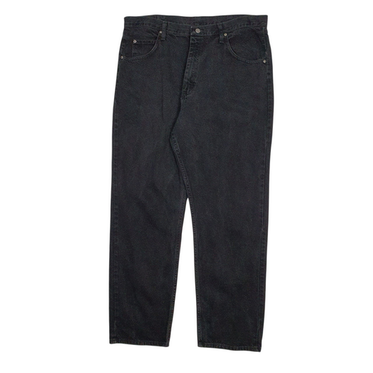 WRANGLER Casual Jeans Regular Fit Black Denim Trousers Mens W38 L32