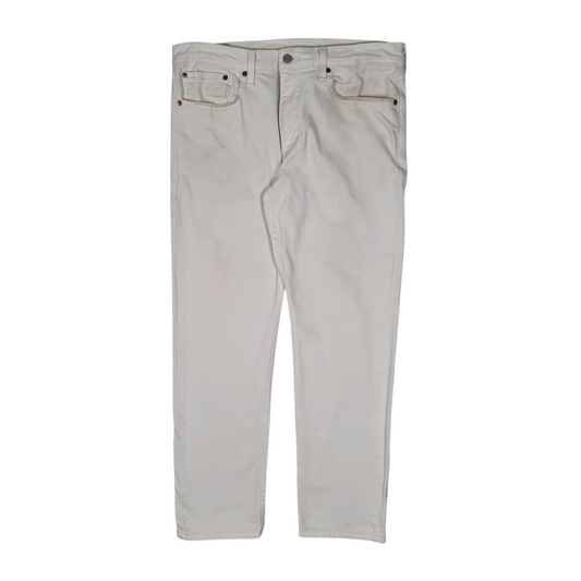 LEVIS 502 Jeans Regular Taper Fit White Denim Trousers Mens W34 L30