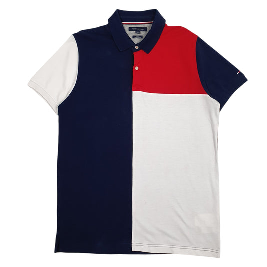 TOMMY HILFIGER Navy Polo Shirt Short Sleeve Cotton Mens L