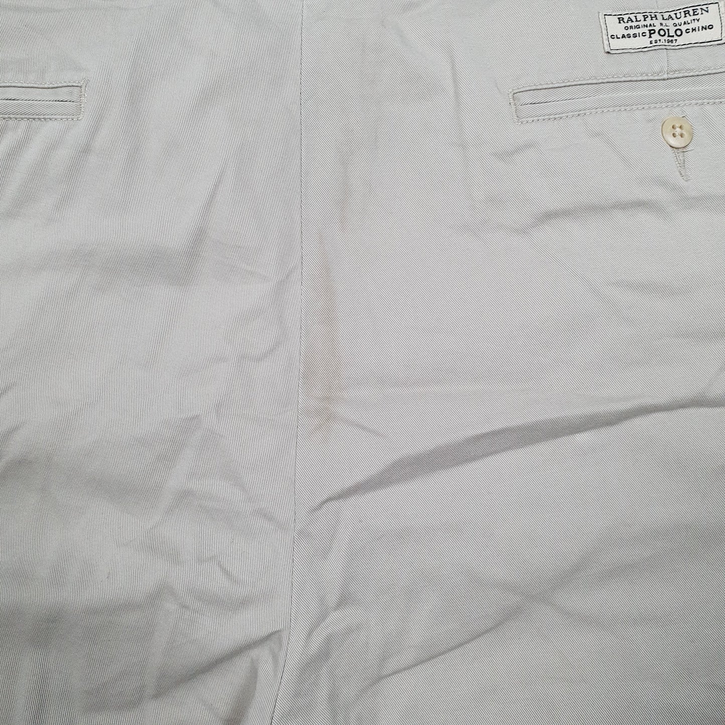 POLO RALPH LAUREN Andrew Pant Pleated Chino Trousers Grey Mens W36 L30