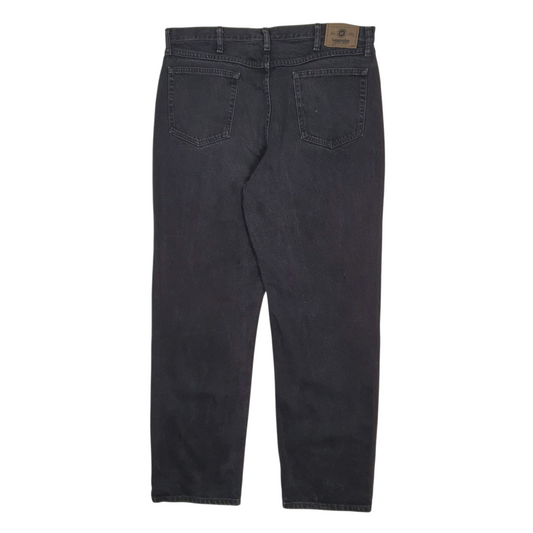 WRANGLER Casual Jeans Regular Fit Black Denim Trousers Mens W38 L32