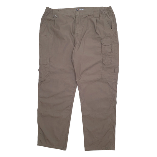 Mens 5.11 Tactical Khaki Cargo Cotton Blend Trousers Mens W42 L32
