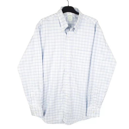 Brooks Brothers Long Sleeve Classic Fit Check Cotton Shirt Mens L