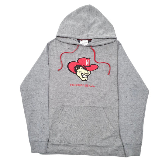 Champion Nebraska Cowboy Active Hoodie Polyester Sweatshirt Jumper Mens M