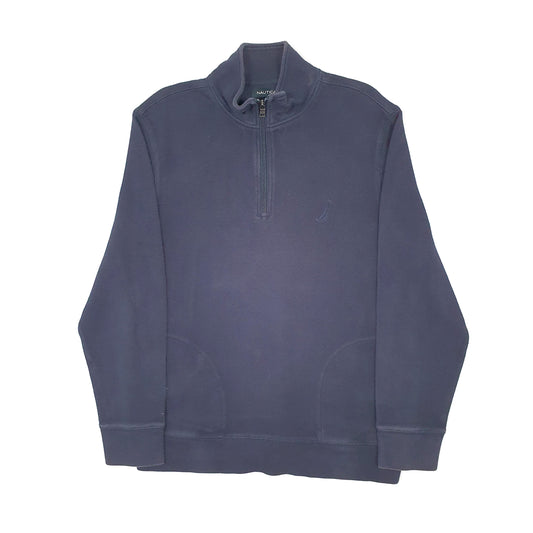 Mens Navy Nautica Quarter Zip Jumper