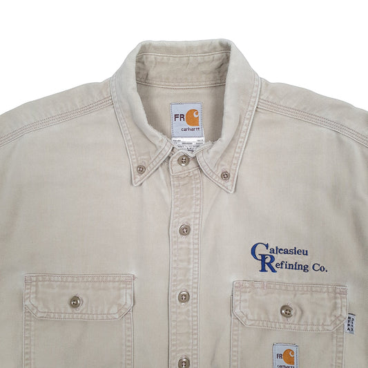 Mens Beige Carhartt FR Shacket Long Sleeve Shirt