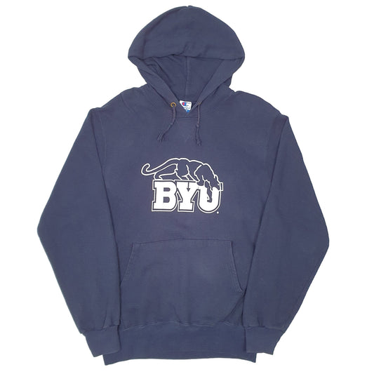Mens Navy Champion BYU Birmingham Young University Cougars Hoodie Jumper