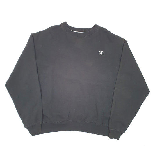 Mens Black Champion Crewneck Jumper