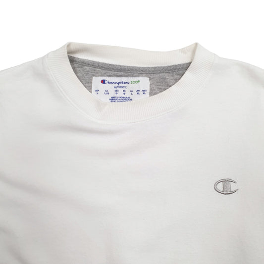 Mens White Champion Crewneck Jumper