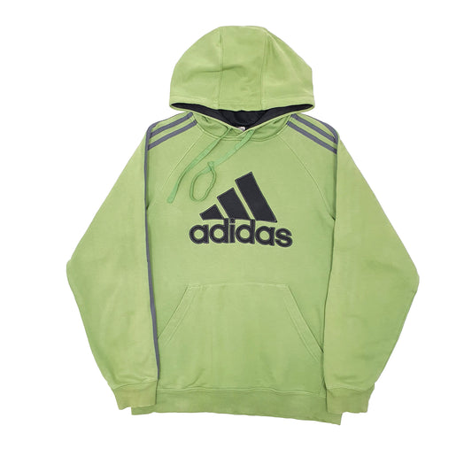 Mens Green Adidas Spellout Hoodie Jumper