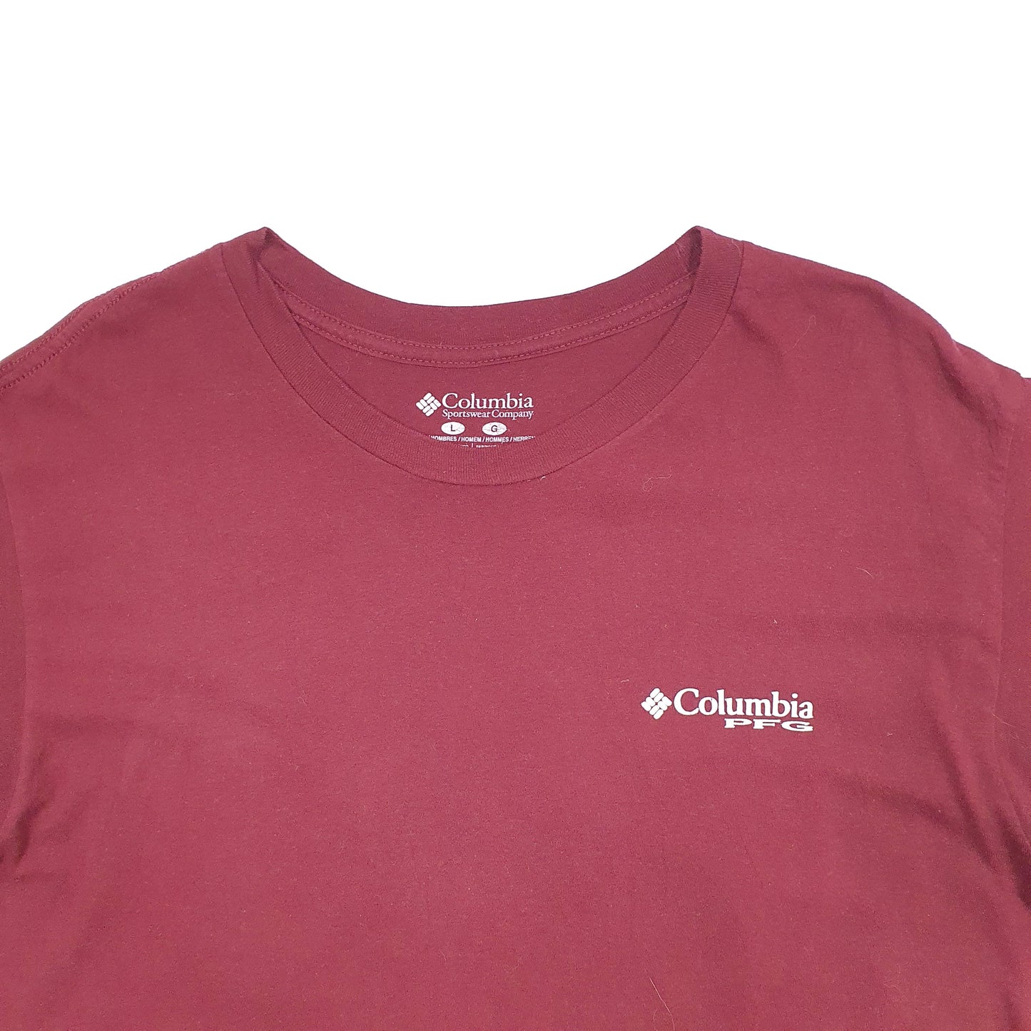 Mens Burgundy Columbia Sportswear PFG Performance Fishing Gear Short Sleeve T Shirt