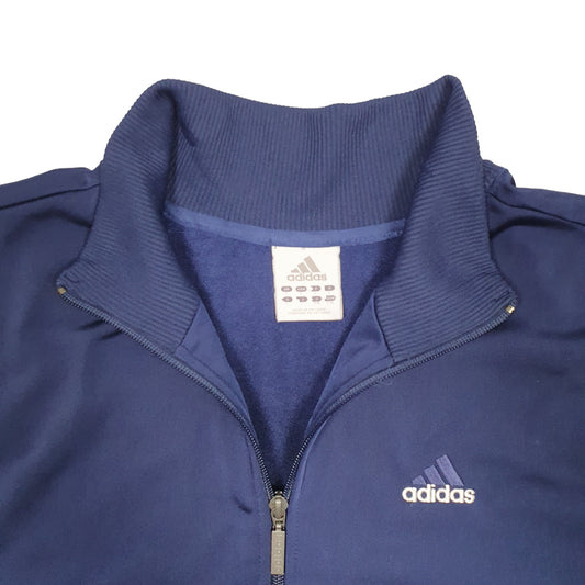 Mens Blue Adidas Spellout Full Zip Jumper