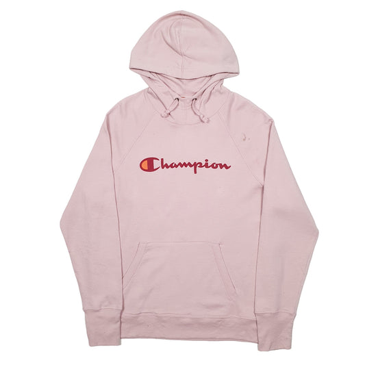 Mens Pink Champion Spellout Hoodie Jumper