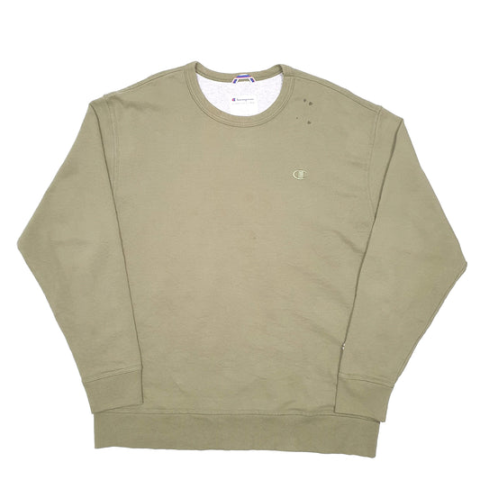 Mens Khaki Champion Crewneck Jumper