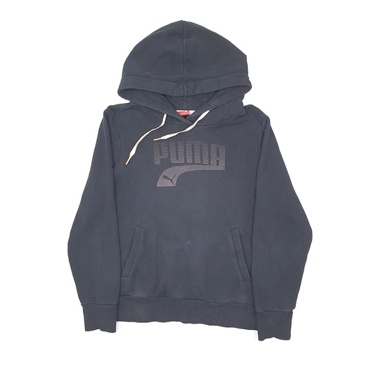 Womens Black Puma Hoodie Jumper