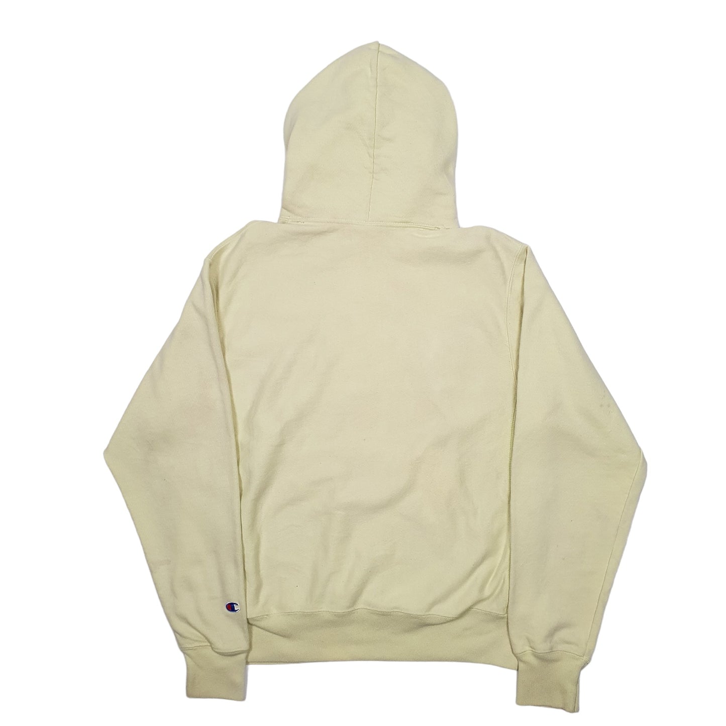 Mens Yellow Champion Reverse Weave Hoodie Jumper