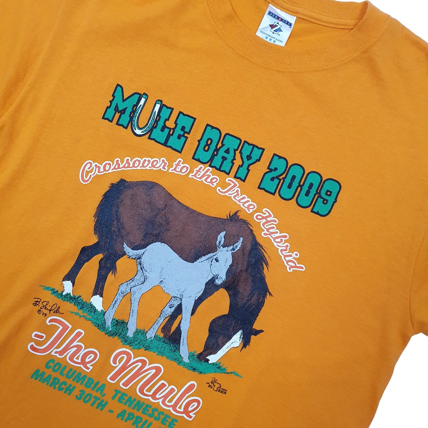 Jerzees USA Mule day 2009 Short Sleeve T Shirt Orange