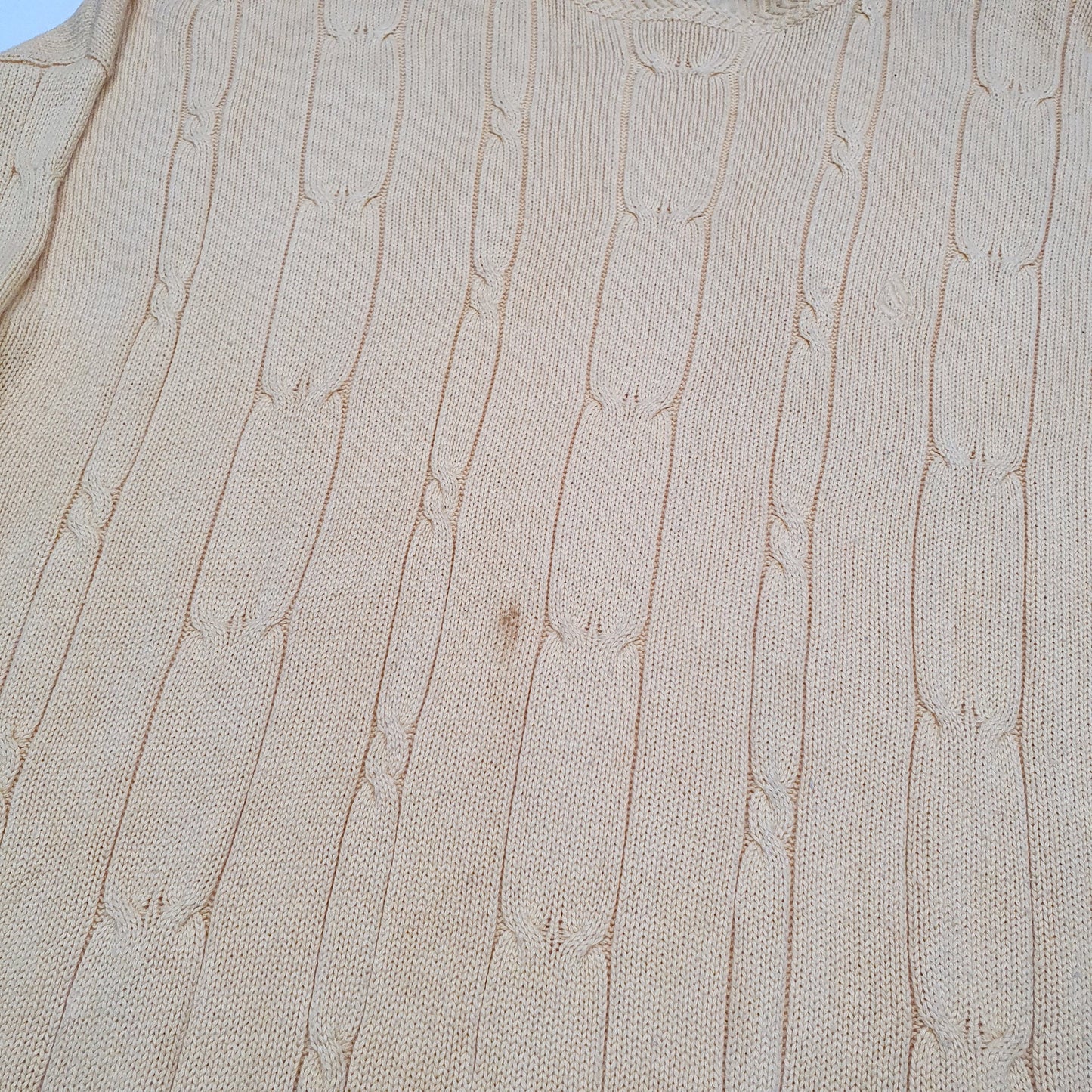 Nautica Cable Knit Crewneck XL Yellow
