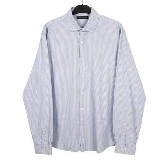 Tommy Hilfiger Long Sleeve Regular Fit Pinstripe Shirt Blue
