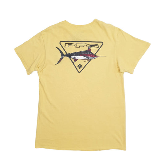 Mens Yellow Columbia Sportswear Short Sleeve T Shirt