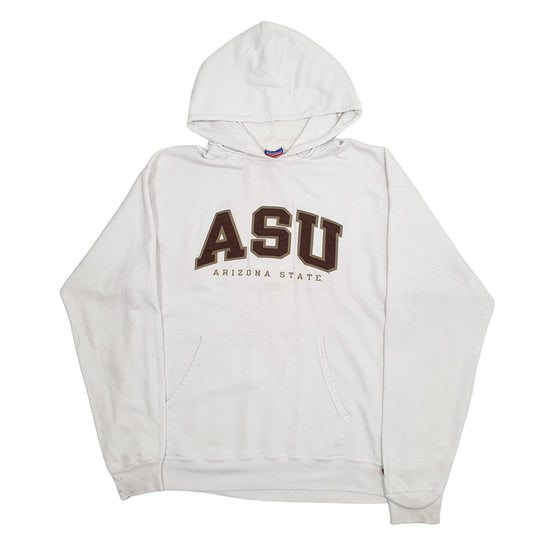Mens White Champion Spellout USA College Arixona State University Hoodie Jumper