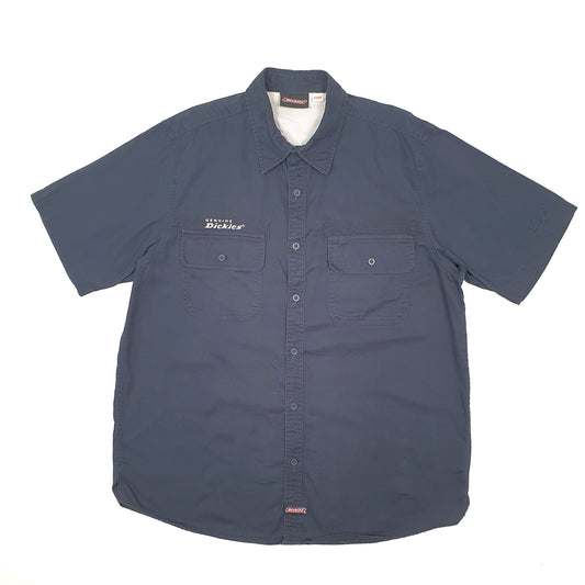 Mens Navy Dickies Workwear Short Sleeve Shirt