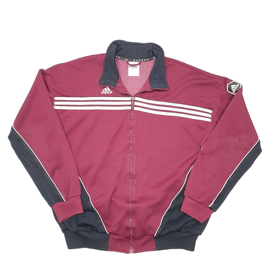 Mens Burgundy Adidas Soccer Training Active Full Zip Jumper