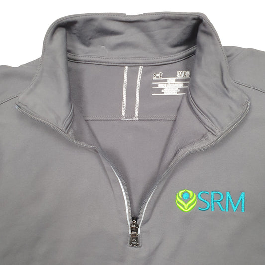 Mens Grey Under Armour Active Sports Running Quarter Zip Jumper