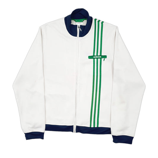 Womens White Adidas Vintage Windbreaker Track Top Full Zip Jumper