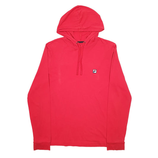 Mens Red Fila Hoodie Jumper