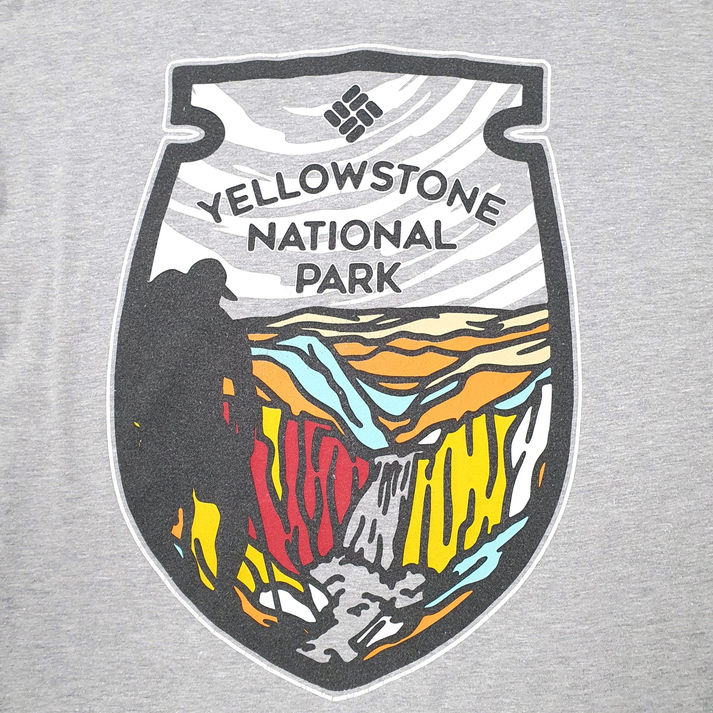 Mens Grey Columbia Sportswear Yellowstone National Park Short Sleeve T Shirt