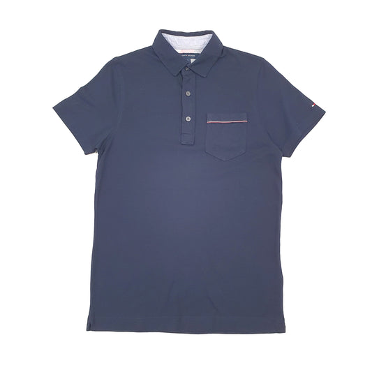 Mens Navy Tommy Hilfiger Slim Fit Short Sleeve Polo Shirt
