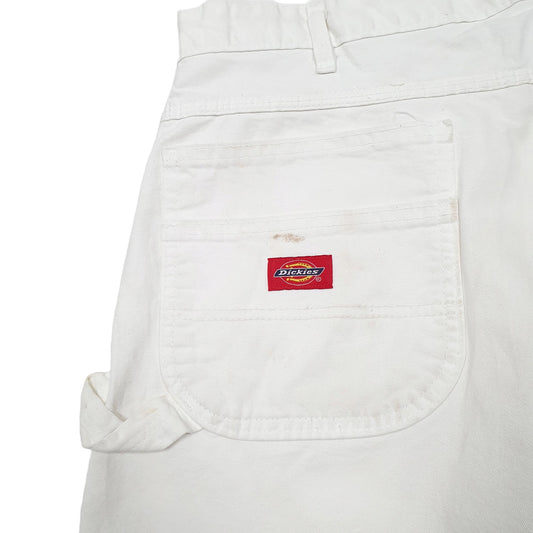 Mens White Dickies Carpenter Painter Workwear Denim Shorts