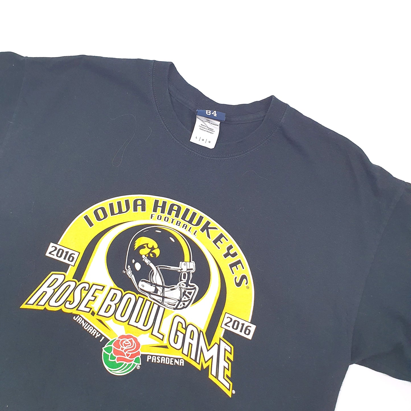 Blue 84 NFL Rosebowl Iowa Hawkeyes Short Sleeve T Shirt Black