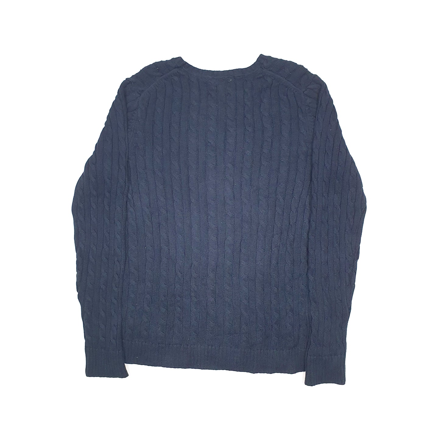 L.L. Bean Cable Knit Crewneck M Navy