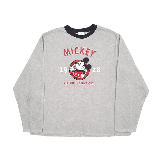 Mens Grey Disney Mickey Mouse Crewneck Jumper