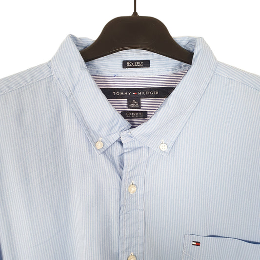 Tommy Hilfiger Long Sleeve Custom Fit Striped Shirt Blue